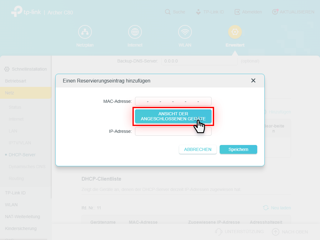 IP-Adresse hinzufügen