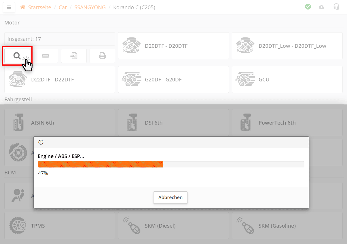 Automatische ECU-Suche