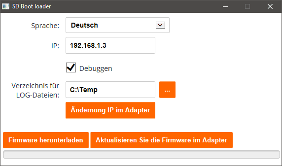 SD Boot Loader Fenster